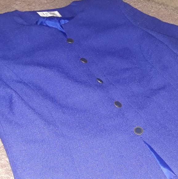 Le Suit (Size 10P) Blue (Vintage Style) Short Sleeve Blazer - Picture 2 of 7